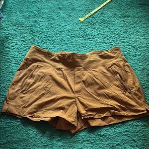 NWOT. Athleta Tan Athletic Shorts for Performance